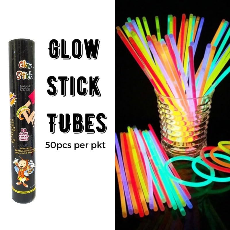 Glow Stick Tubes, Glow Party Favors For Kids/Adults , Glowsticks Party Packs 7 Colors & Connectors