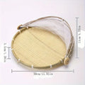 Handcrafted Bamboo Food Basket With Cover - Foldable, Fly & Mosquito Proof Mesh Cover Basket, Perfect for Fruits, Vegetables, Bread Storage