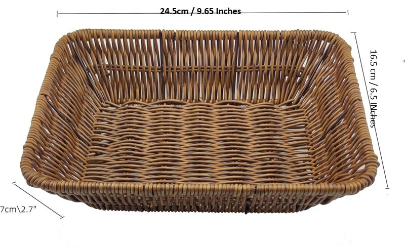 Bread Baskets, Tabletop Food Serving Baskets, Handwoven Storage Basket Bin, Fruit Vegetables cosmetics Basket for Home