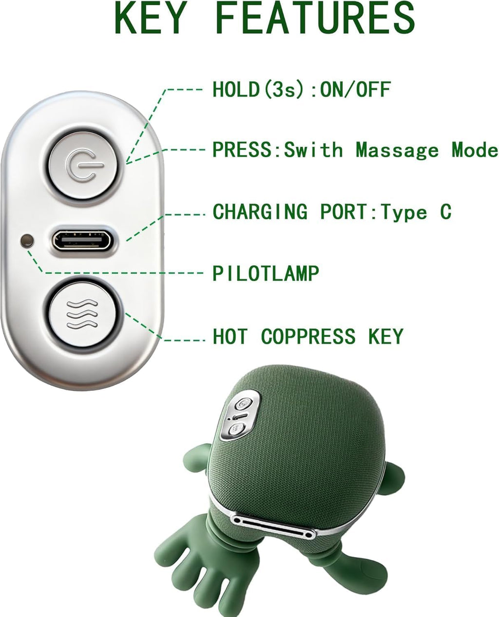 Neck and Back Massager with Heat for Pain Relief, Wireless Portable Shoulder & Back Kneading Massage Pillow