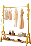 Multi-Functional Heavy Duty Bedroom Clothing Rack, Freestanding Closet Wardrobe Rack, Metal Frame
