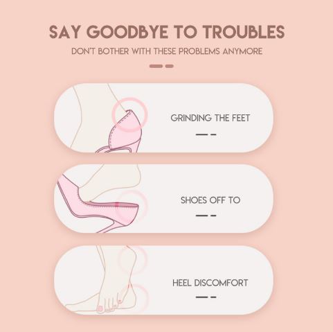1 Pair Heels Cushioning Pads Black Heel Cushion Inserts Prevent Blisters Pains and Loose Shoes