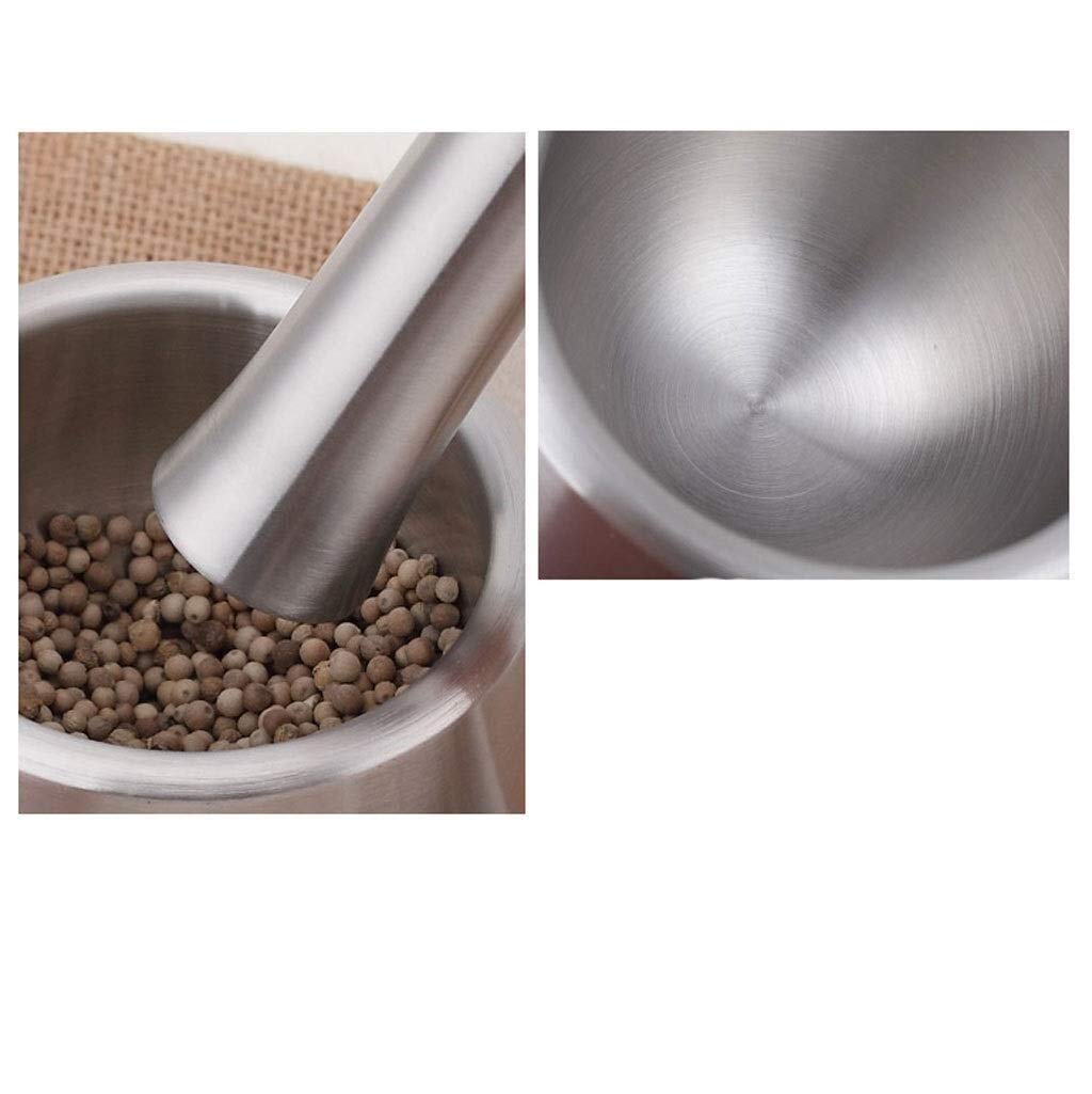 Mortar Pestle Set Household Mortar Grinder 304 Stainless Steel Herb and Spice Grinder Has A Rubber Base to Prevent Slipping for Spices