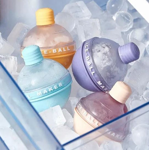 (Pack Of 2) Silicone Ice Ball Mold, Colorful Ice Ball Maker, Household Round Ice Maker Cube, Round Ice Mold