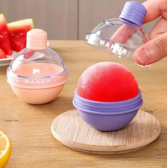 (Pack Of 2) Silicone Ice Ball Mold, Colorful Ice Ball Maker, Household Round Ice Maker Cube, Round Ice Mold