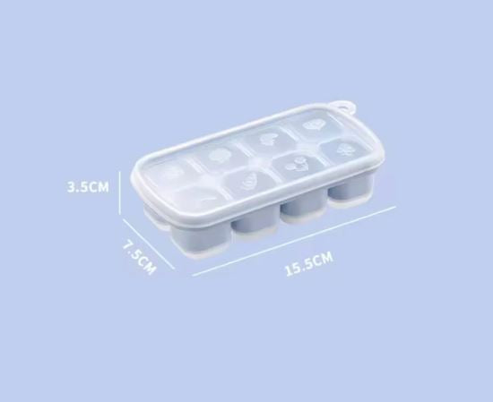 8 Grid Popup Ice Cube Tray, Square Soft Silicone Ice Cube Mold, Multi Grids Freezer Ice Cube Maker