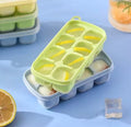 8 Grid Popup Ice Cube Tray, Square Soft Silicone Ice Cube Mold, Multi Grids Freezer Ice Cube Maker