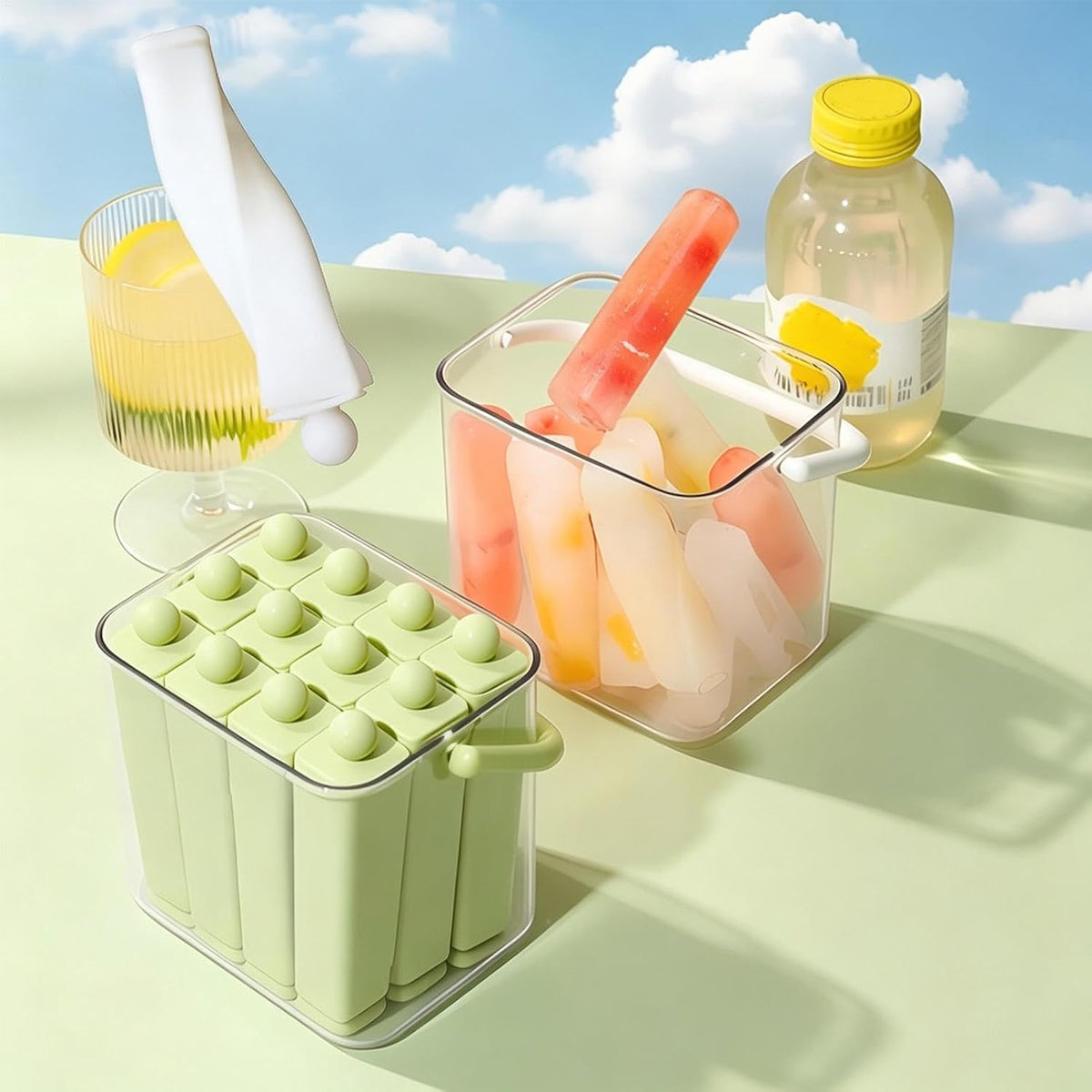 Long Ice Bar Mold, Reusable Silicone Elongated Container, Ice Pop Mold