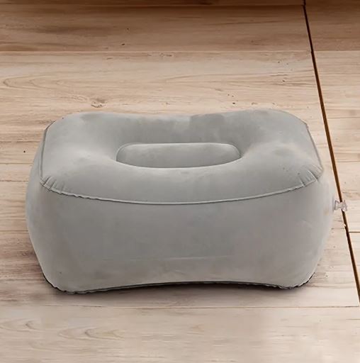 Inflatable Foot Rest Pillow, Portable Footrest Cushion for Travel, Car, Office Napping - Relaxation Foot Stool
