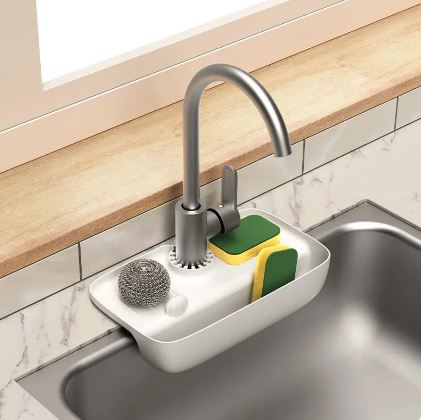 Faucet Drainer Rack Kitchen Sink Sponge Draining Storage Rack Organizer