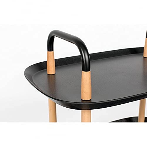 Mobile Cart Tea Set Rack Kitchen Living Room Storage Cart Three-Layer Design