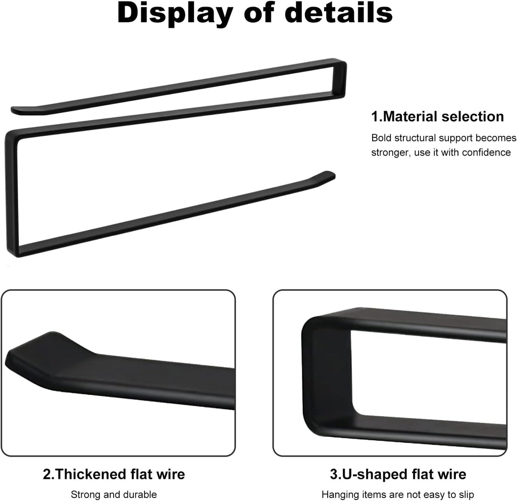 Kitchen Roll Holder No Drilling Required Kitchen Paper Holder (Black)