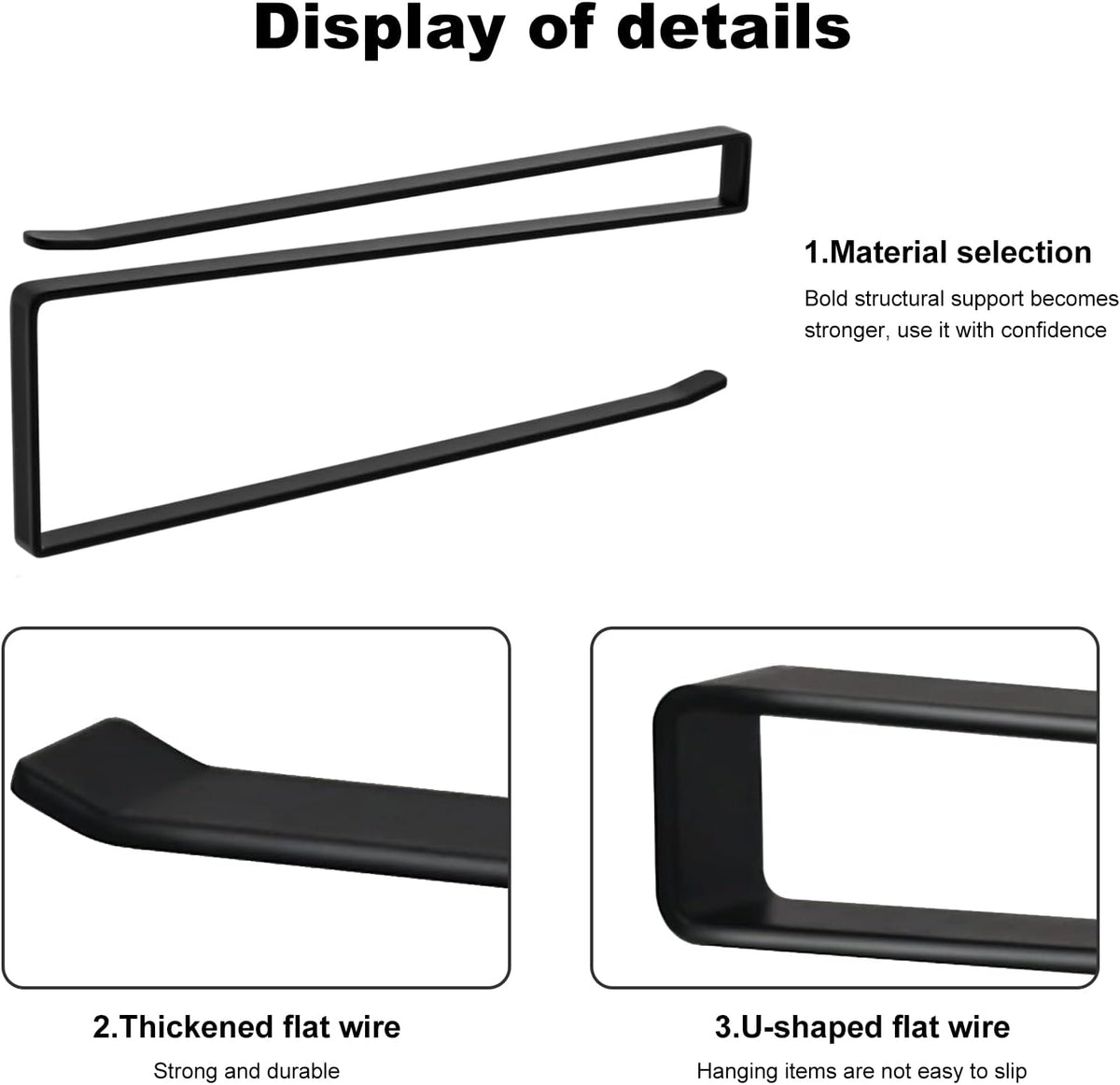 Kitchen Roll Holder No Drilling Required Kitchen Paper Holder (Black)