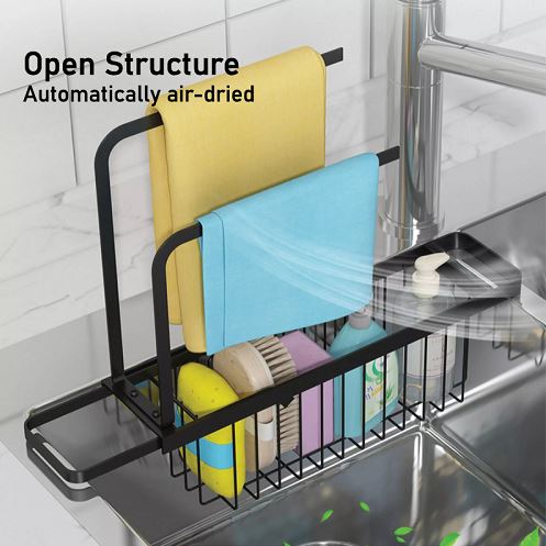 Expandable Kitchen Sink Drain Rack Basket - Stainless Steel