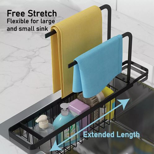 Expandable Kitchen Sink Drain Rack Basket - Stainless Steel