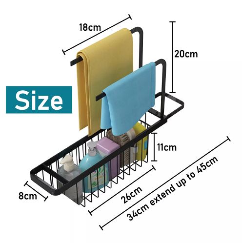 Expandable Kitchen Sink Drain Rack Basket - Stainless Steel