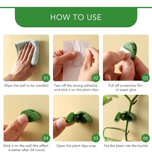 (Pack of 10) Leaf Shaped Self Adhesive Wall Climbing Clip