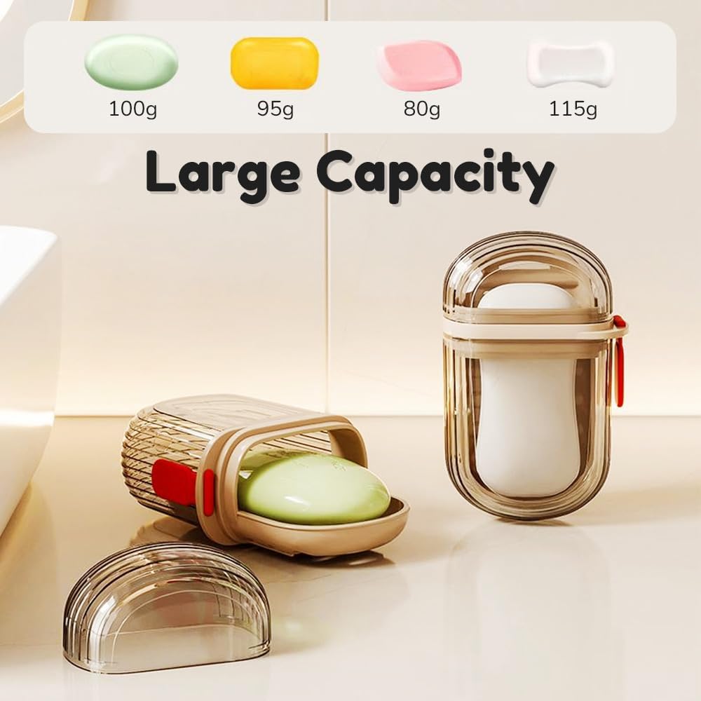 1Pc Leakproof Travel Soap Dish With Lid - Draining Soap Bar Holder - Travel Soap Container