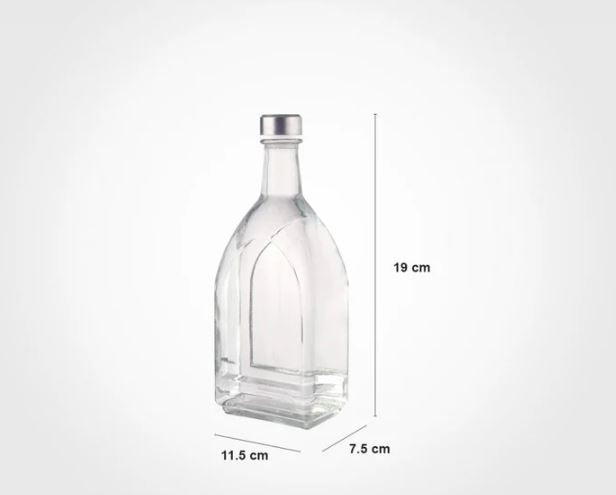 Limon Glass Water Bottle with Steel Lid 1.1 L (Rectangle)