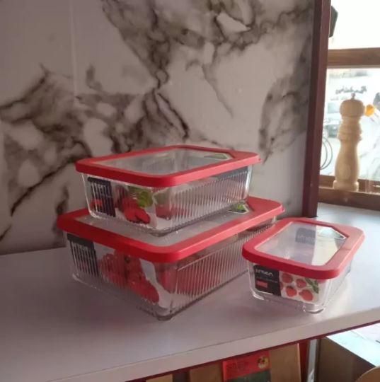 (Pack of 3) Limon Unbreakable Glass Food Container Set