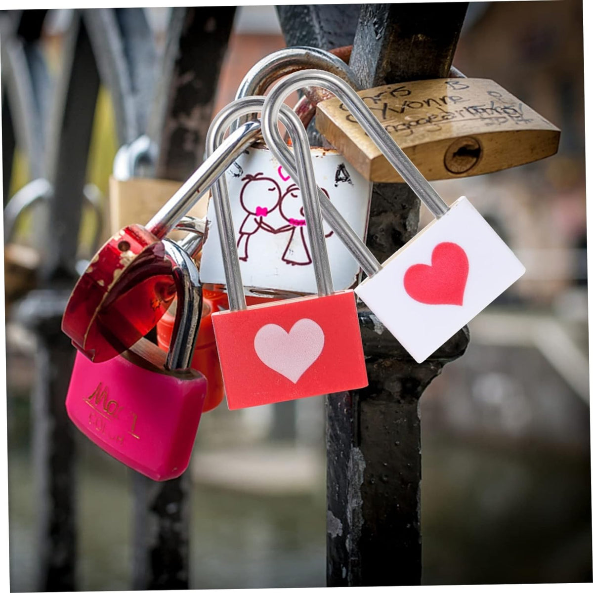 1Pc Suitcase Locker Travel Anti-Theft Padlock, Long Handle Love Lock