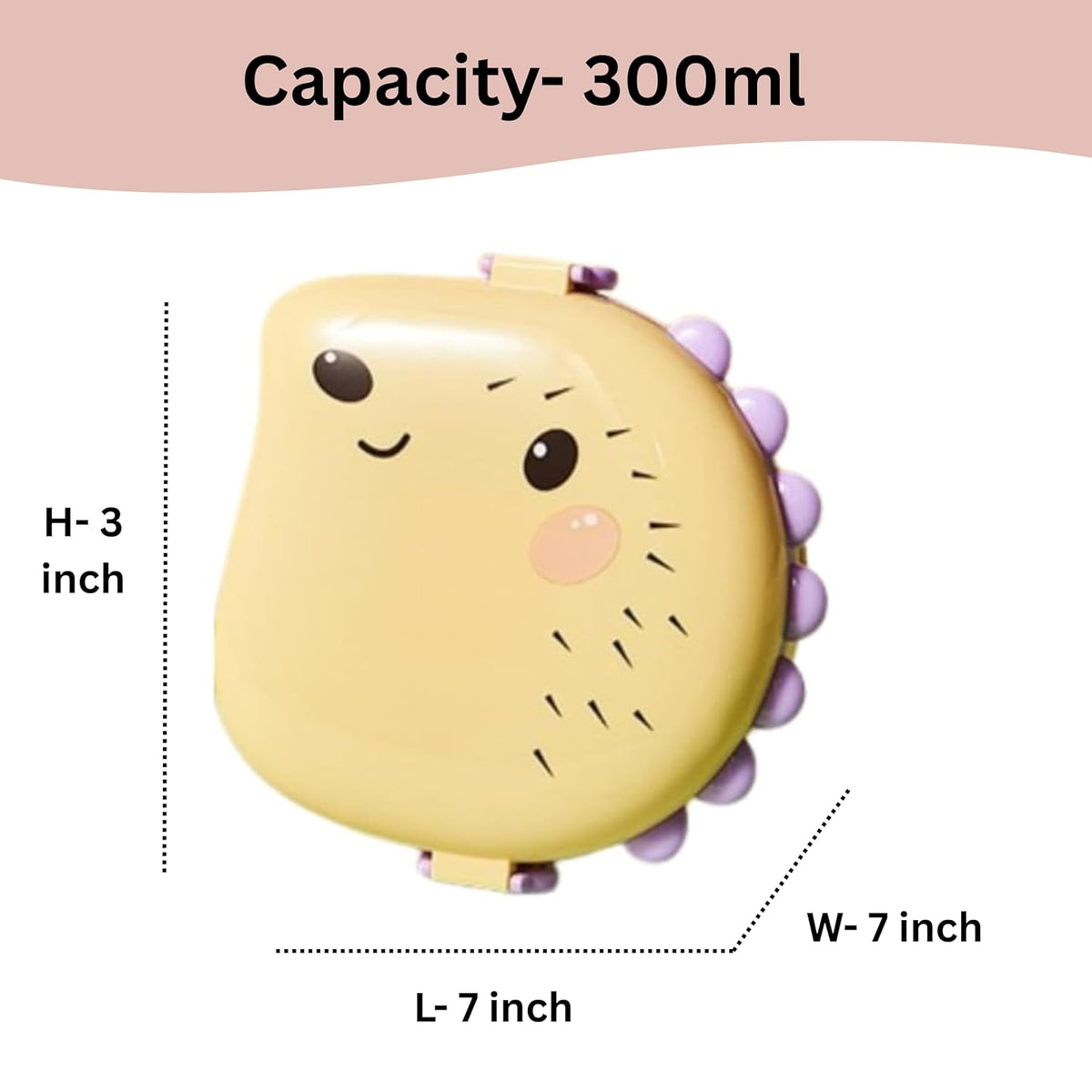 Hedgehog Shape Stainless Steel Leak-Proof Tiffin Box for Kids, Premium School and Picnic Lunch Box