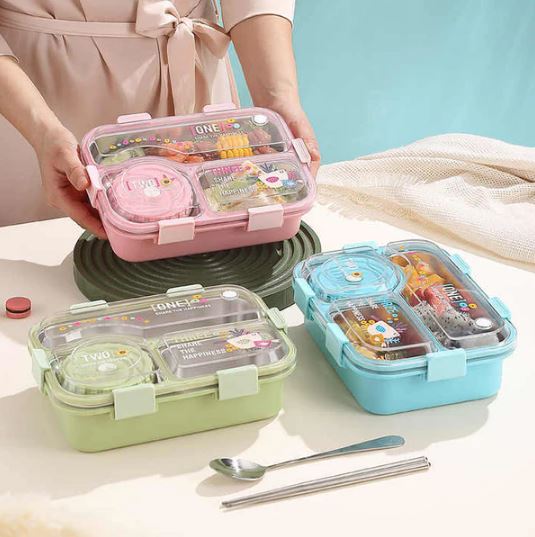 Insulated Modern & Stylish Stainless Steel Lunch Box with Dipping Cup
