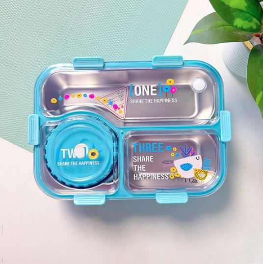 Insulated Modern & Stylish Stainless Steel Lunch Box with Dipping Cup