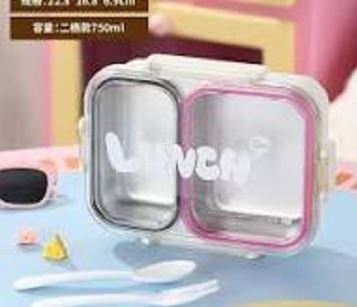 Food Grade Stainless Steel Lunch Box Sealed Design, 2/3 Compartments Divided Lunch Plate Large Capacity Portable Food Container