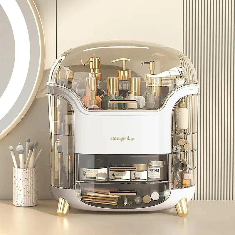 Luxury Desktop Cosmetic Organizer, Dustproof And Waterproof Makeup Vanity Organizer