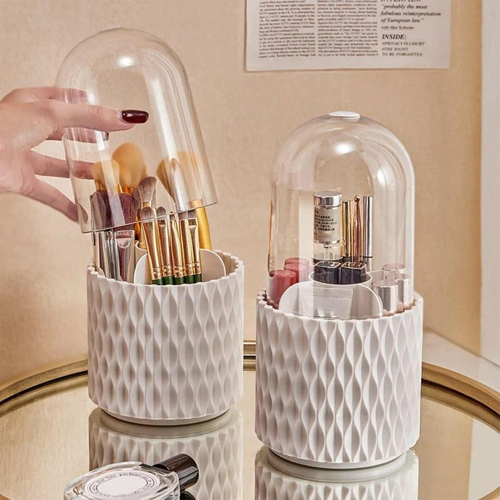 Makeup Brush Holder, Rotating Waterproof Brush Holder Cosmetic Storage Box
