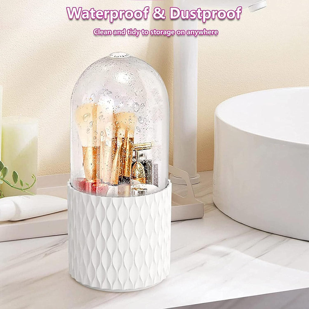 Makeup Brush Holder, Rotating Waterproof Brush Holder Cosmetic Storage Box