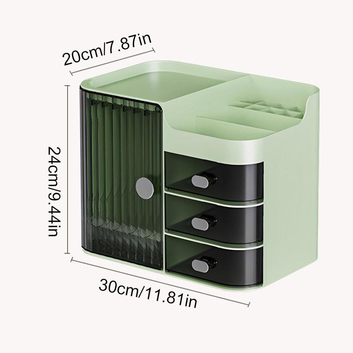 Makeup Organizer Countertop - Cosmetic Display Case, Table Cosmetics Drawer | Large Capacity Cosmetics Storage Box, Makeup Brushes Holder With Mirror for Lipsticks, Hair Clips