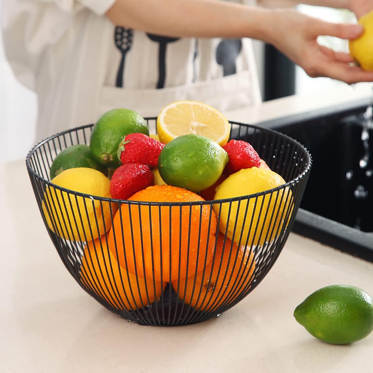 Fruit Basket, Fruit Bowl, Metal Wire Fruit Basket for kitchen, Fruit Bowl for Kitchen Counter