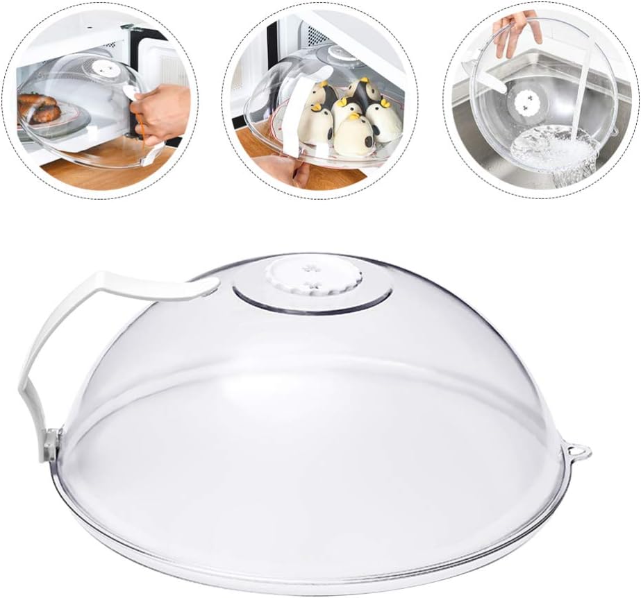 Microwave Food Cover, Anti-Splash Microwave Cover with Handle