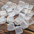 (Pack of 10) Portable Clear Square Plastic Mini Jewelry Storage Box for Jewelry Display