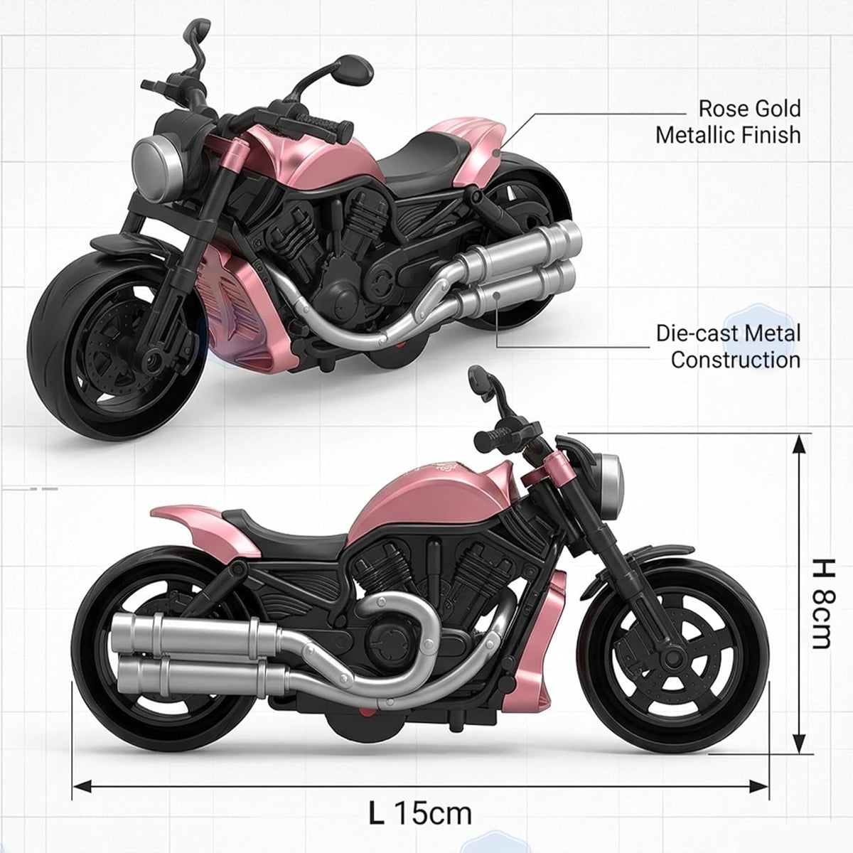 Mini Sports Bike Toy for Kids | Friction Powered Motorcycle Model Toy Bike, Motorcycle Model showpiece for Boys