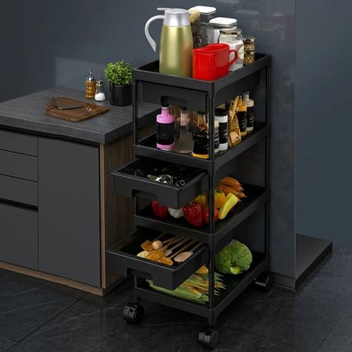 Modern Kitchen Drawer Stoarge Shelves Home Snack Trolleys Bathroom Living Room Storage Racks Movable Floor-Standing