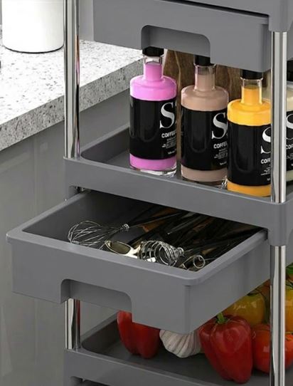Modern Kitchen Drawer Stoarge Shelves Home Snack Trolleys Bathroom Living Room Storage Racks Movable Floor-Standing