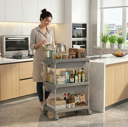 Modern Kitchen Drawer Stoarge Shelves Home Snack Trolleys Bathroom Living Room Storage Racks Movable Floor-Standing