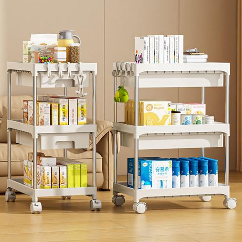 Modern Kitchen Drawer Stoarge Shelves Home Snack Trolleys Bathroom Living Room Storage Racks Movable Floor-Standing