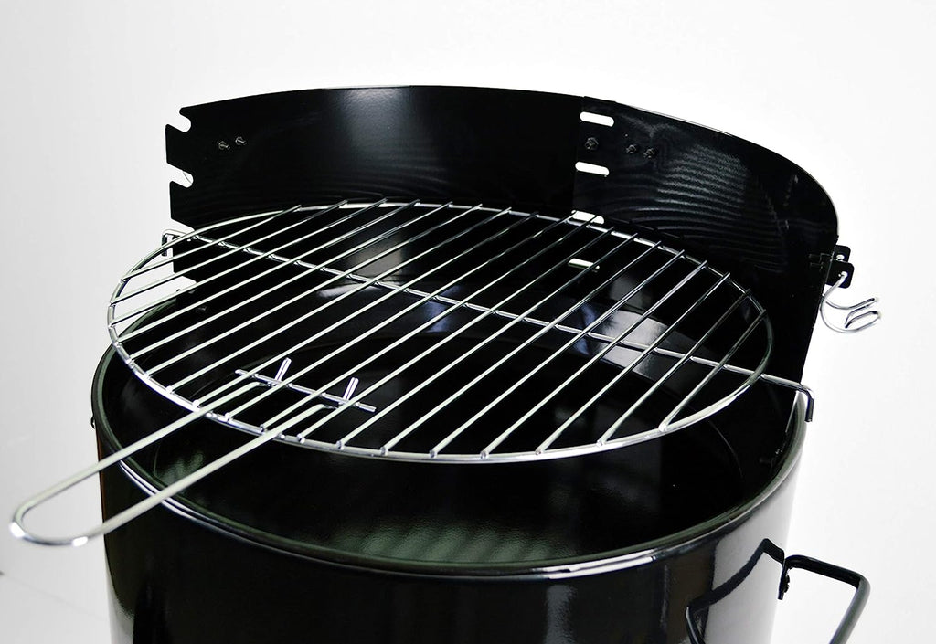 CMI Vertical Charcoal Smoker Grill 18 Inch, Heavy Duty Round BBQ Grill Multi-Function Barrel Grill For Outdoor Cooking, Black