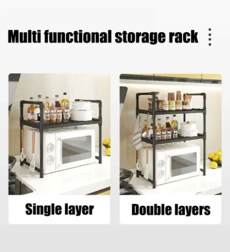 1pc Modern Multi-Functional Kitchen Storage Rack, Floor Mount Organizer Shelf for Spices and Condiments