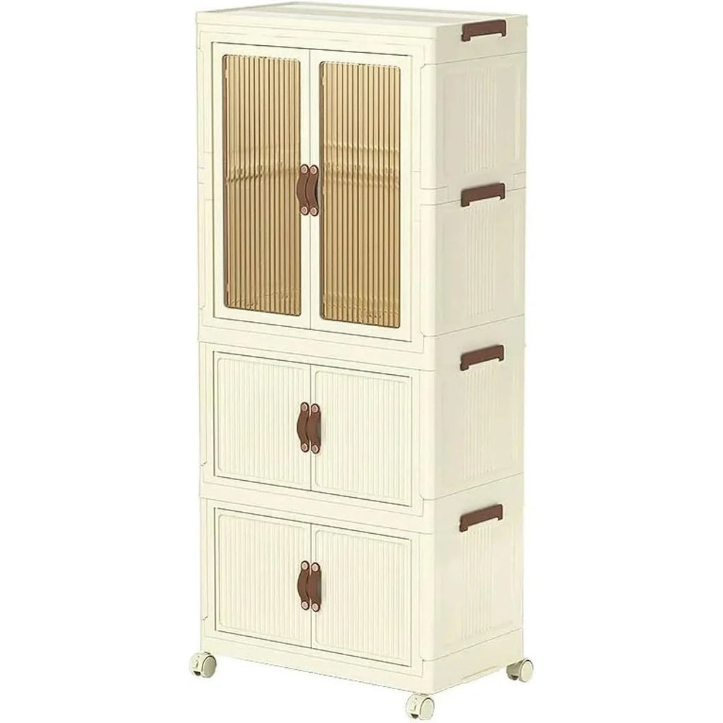 3 Layers Stylish Multi-Functional Storage Cabinet & Childrens Wardrobe, Portable Closet for Kids