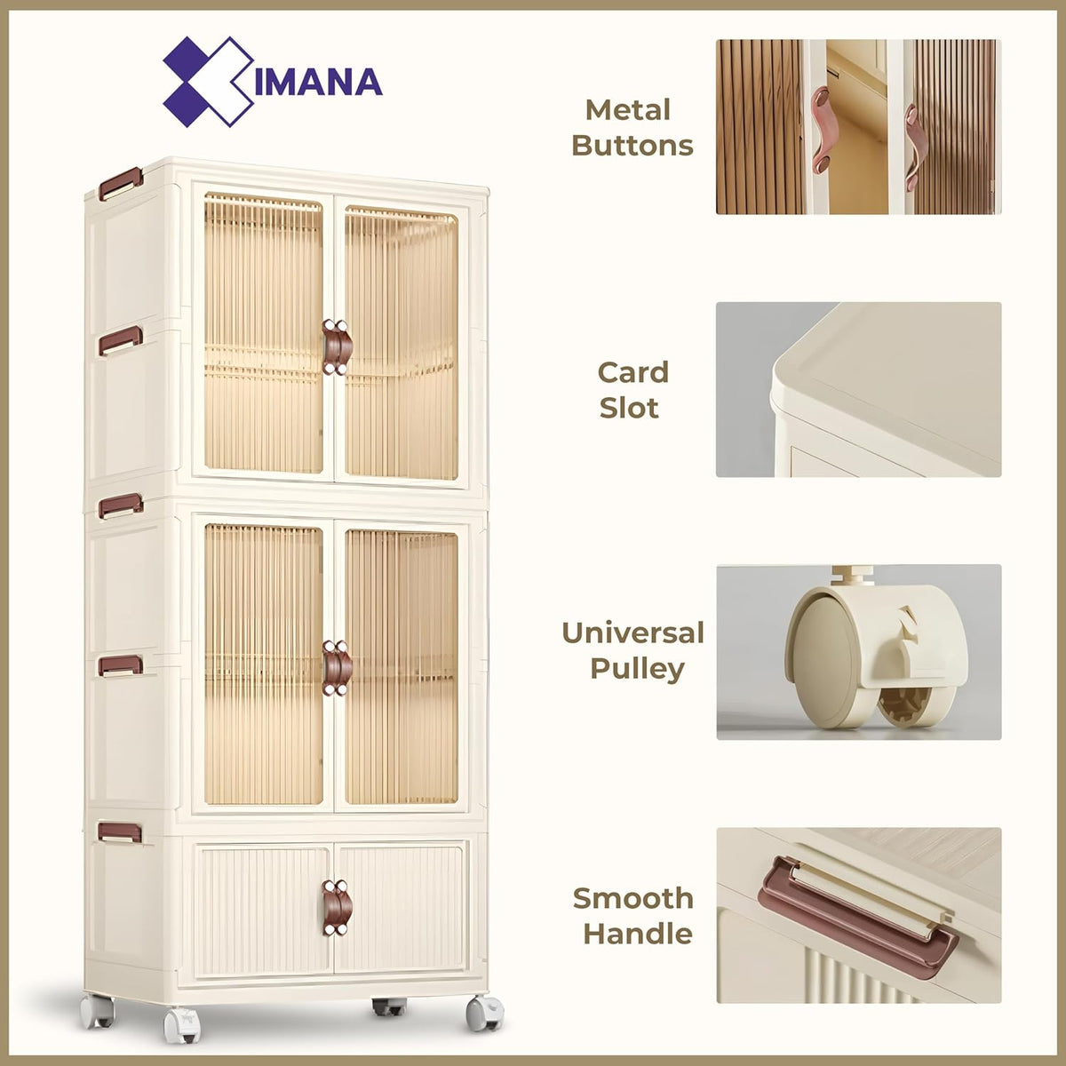 3 Layers Stylish Multi-Functional Storage Cabinet & Childrens Wardrobe, Portable Closet for Kids