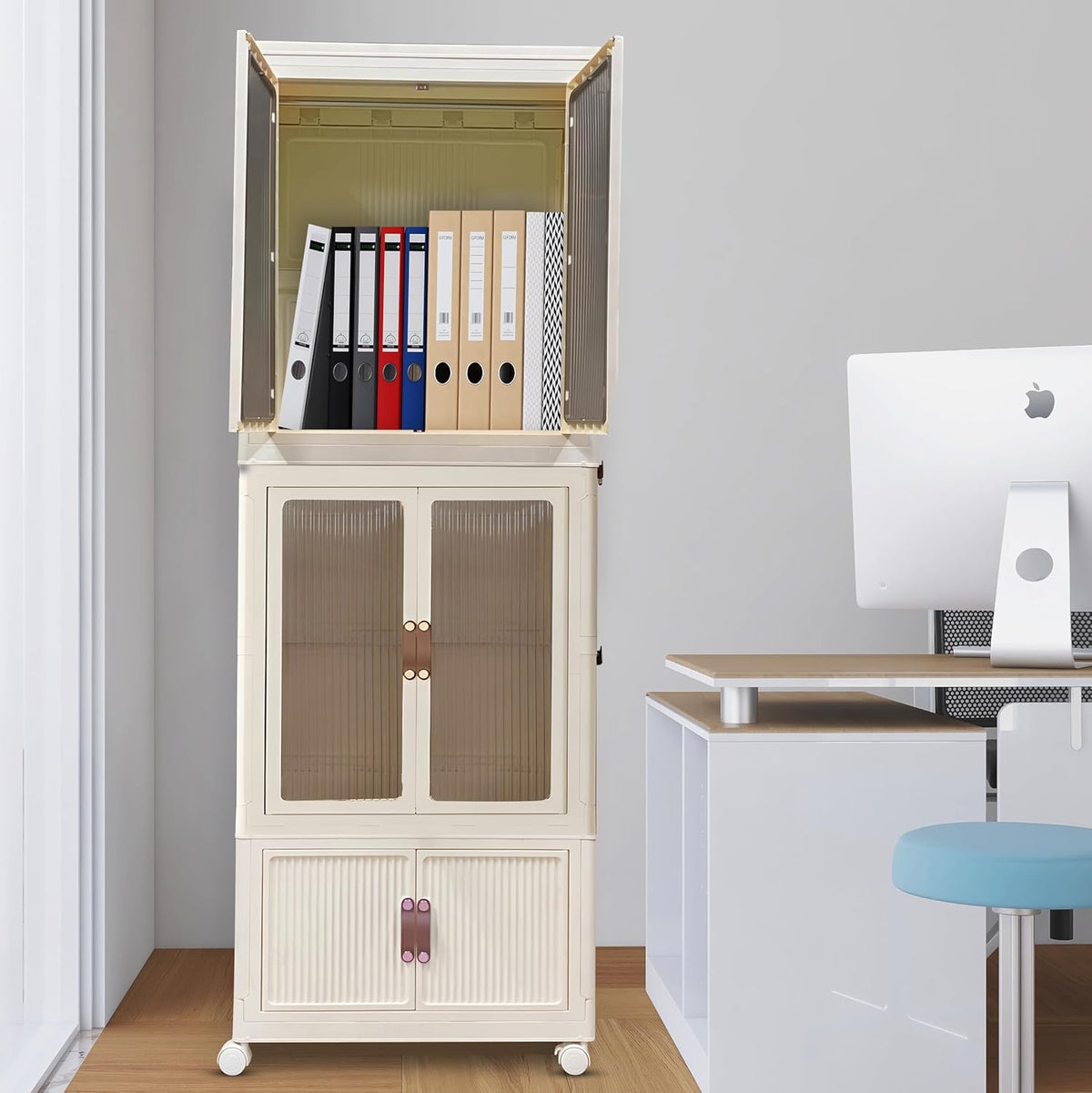 3 Layers Stylish Multi-Functional Storage Cabinet & Childrens Wardrobe, Portable Closet for Kids