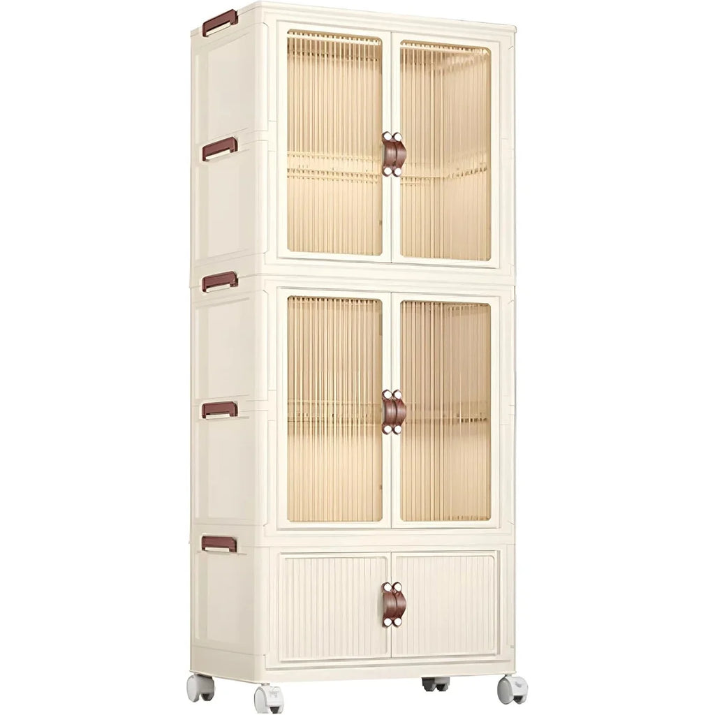 3 Layers Stylish Multi-Functional Storage Cabinet & Childrens Wardrobe, Portable Closet for Kids