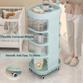 3-4 Layer Whale Cart Multi-Layer Bedside Mobile Snack Storage Rack, Waterproof Freestanding Storage Cabinet