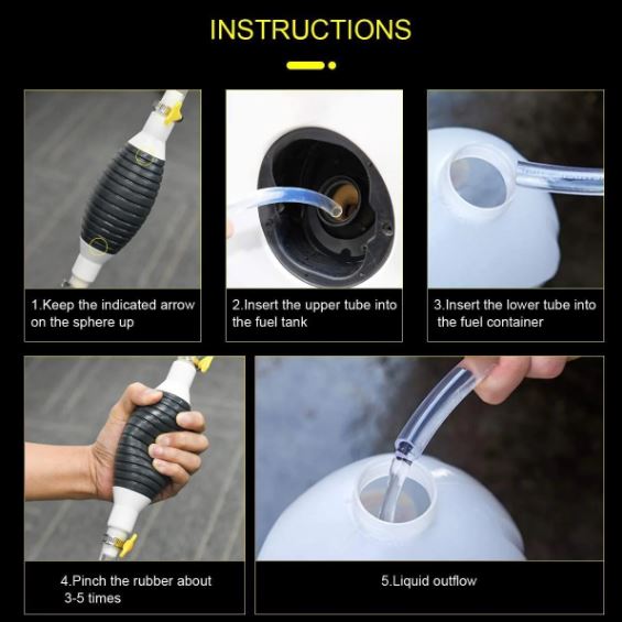 Multifunction Liquid Sucker, Liquid Fuel Transfer Siphon Pump Oil Pump Manual Fuel Transfer Pump Gasoline S Hose