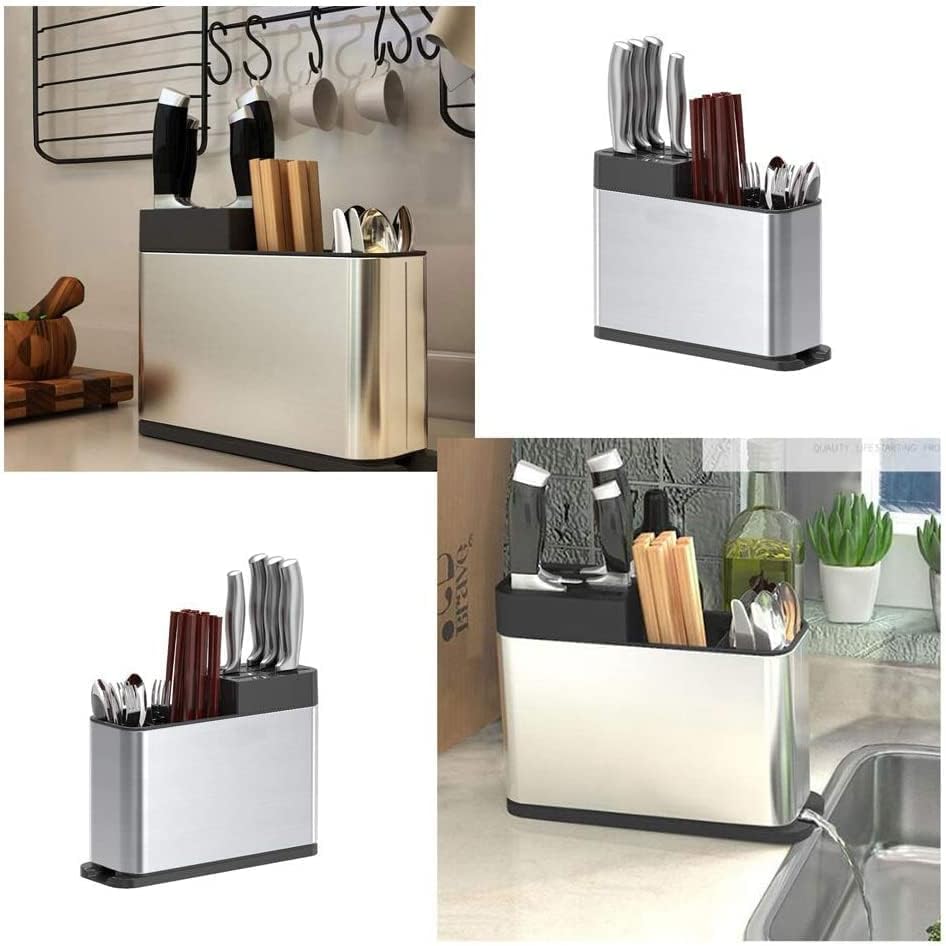 Cutlery Drainer Stainless Steel Rust Proof Kitchen Utensils Organizer, Multifunctional Cutlery Holder